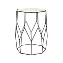 Ver imagem 1 de Mesa Lateral Preta em Metal e Vidro - 48cm