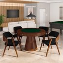 Ver mais imagens de Kit 5 Cadeiras Sala de Jantar e Jogos Carteados Madeira Maciça Poker Veludo Preto/imbuia G42 - Gran