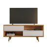 Rack Tv Até 50'' 2 Portas Marrom E Off White - 3