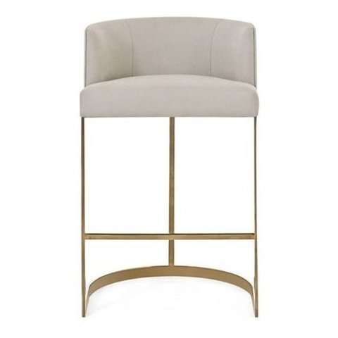 Banqueta Alta Base Metal Dourado