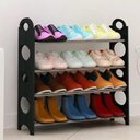 Ver imagem 2 de Sapateira 12 Pares Grande Ampliavel Empilhavel Estante Desmontavel 4 Prateleiras Aluminio Organizado