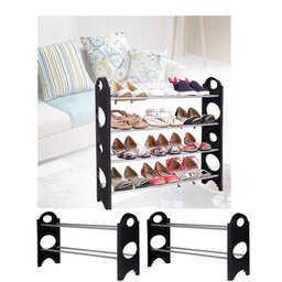 Sapateira 12 Pares Grande Ampliavel Empilhavel Estante Desmontavel 4 Prateleiras Aluminio Organizado - 3
