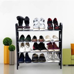 Sapateira 12 Pares Grande Ampliavel Empilhavel Estante Desmontavel 4 Prateleiras Aluminio Organizado - 5