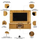 Ver imagem 3 de Painel para Tv 75 Pol e Rack Bancada Ripado 218cm World D04 Cedro - Mpozenato