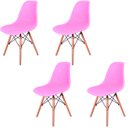 Ver imagem 1 de Kit 4 Cadeiras Design Charles Eames Eiffel Furadinha Cor: Rosa