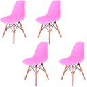 Ver imagem 1 de Kit 4 Cadeiras Design Charles Eames Eiffel Furadinha Cor: Rosa