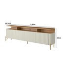 Ver imagem 4 de Rack para Sala Bend 180cm MDF Portas Brise Louro e Luna com Dourado Casa Lar Shop