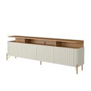 Ver imagem 3 de Rack para Sala Bend 180cm MDF Portas Brise Louro e Luna com Dourado Casa Lar Shop