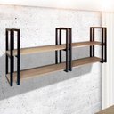Ver imagem 5 de Prateleira Flutuante Decorativa Elegante Ferro Preto e Mdf Amadeirado