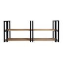 Ver imagem 4 de Prateleira Flutuante Decorativa Elegante Ferro Preto e Mdf Amadeirado