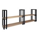 Ver imagem 2 de Prateleira Flutuante Decorativa Elegante Ferro Preto e Mdf Amadeirado