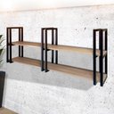 Ver imagem 6 de Prateleira Flutuante Decorativa Elegante Ferro Preto e Mdf Amadeirado