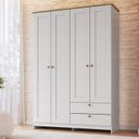 Ver mais imagens de Quarto Americano Solteiro 3 Peças Guarda-Roupa, Cômoda e Mesa de Cabeceira Branco/Gelo