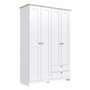 Ver imagem 5 de Quarto Americano Solteiro 3 Peças Guarda-Roupa, Cômoda e Mesa de Cabeceira Branco/Gelo