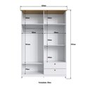 Ver imagem 3 de Quarto Americano Solteiro 3 Peças Guarda-Roupa, Cômoda e Mesa de Cabeceira Branco/Gelo