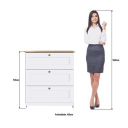 Quarto Americano Solteiro 3 Peças Guarda-roupa, Cômoda e Mesa de Cabeceira - 11
