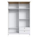 Ver imagem 4 de Quarto Americano Solteiro 3 Peças Guarda-Roupa, Cômoda e Mesa de Cabeceira Branco/Gelo
