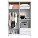 Ver imagem 7 de Quarto Americano Solteiro 3 Peças Guarda-Roupa, Cômoda e Mesa de Cabeceira Branco/Gelo