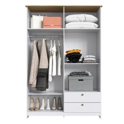Quarto Americano Solteiro 3 Peças Guarda-roupa, Cômoda e Mesa de Cabeceira - 7