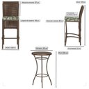 Ver imagem 2 de Mesa Bistrô e 2 Banquetas Roma Marrom Corda Náutica Estofado 5 Trama Original
