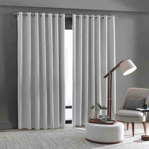 Cortina Blackout Tecido 5,40 X 2,70 Linen Cinza Bella Janela 695012622101011.50