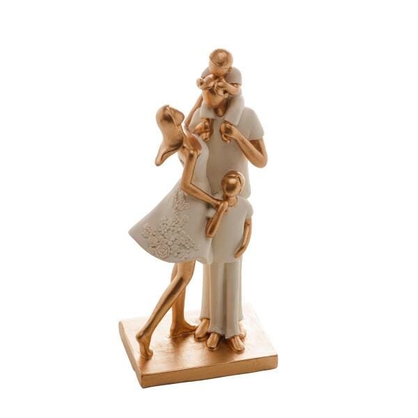 Figura Decorativa Royal Resina Família Branco 9x7x20cm