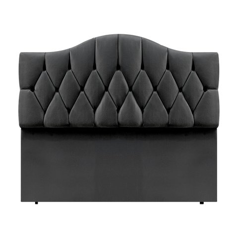 Cabeceira de Cama Queen Capitone Provençal Suede Chumbo 120 Cm Altura Rbl