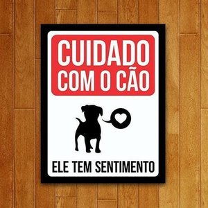 Placa Quadro Decorativo Pet Cuidado Cão Sentimentos 36x46