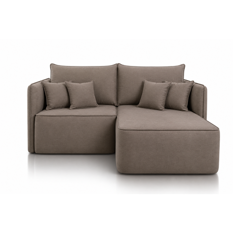 Sofá Modular Búzios - Conforto, Versatilidade e Design Contemporâneo:Veludo Marrom/1,80 com Chaise