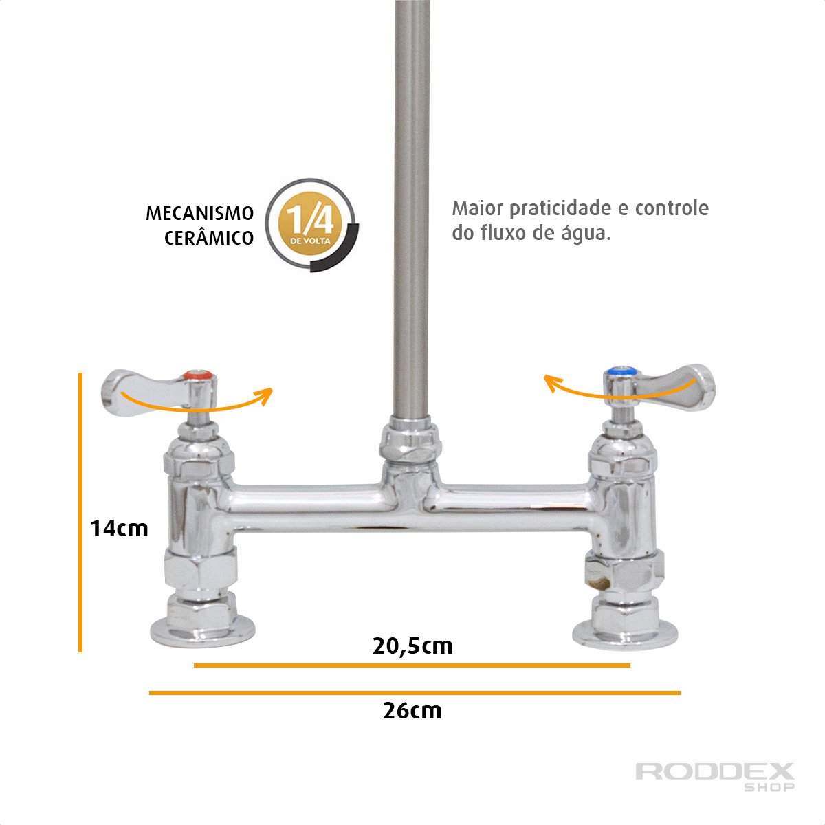 Torneira Profissional Esguicho Pré Lavagem Misturador Mesa - 3