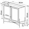 Balcão Bar 2 Portas 93cm Palhinha Pés Metálicos 28928 Oslo Artesano - Hanover/dourado - 4