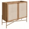 Balcão Bar 2 Portas 93cm Palhinha Pés Metálicos 28928 Oslo Artesano - Hanover/dourado - 2