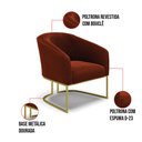 Ver imagem 6 de Poltrona Stella Bouclê Base Metálica Industrial Dourado - D'Rossi Terra