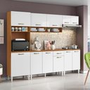 Ver imagem 1 de Cozinha Compacta Aurora com Balcão 120cm com Tampo e Balcão 70cm Cinamomo Branco Aramóveis