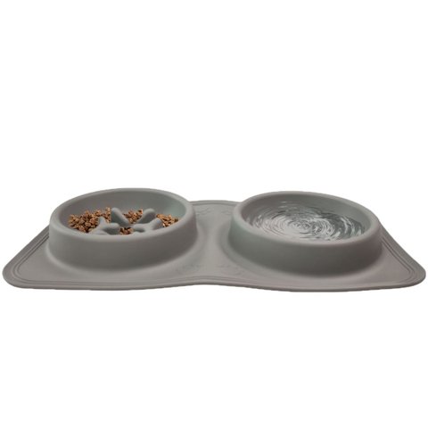 Comedouro Bebedouro 2 Em 1 Silicone Cachorro Gato Pet Animais Raçao Agua Comida Hidrataçao Dobravel 