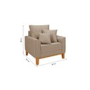 Ver mais imagens de Conjunto de Sofá Living Beny 2 Lugares com Poltrona Base Madeira Linho