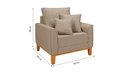 Ver mais imagens de Conjunto de Sofá Living Beny 2 Lugares com Poltrona Base Madeira Linho