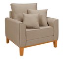 Ver imagem 4 de Conjunto de Sofá Living Beny 2 Lugares com Poltrona Base Madeira Linho