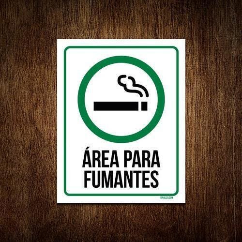 Kit 5 Placas - Área Para Fumantes