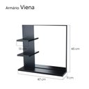 Ver imagem 3 de Armário para Banheiro com Espelho Viena Preto 45cm