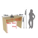 Ver imagem 3 de Bancada Alta Cozinha Sala Mesa para 2 Pessoas 136x100cm TM1267 Nature