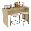 Ver imagem 2 de Bancada Alta Cozinha Sala Mesa para 2 Pessoas 136x100cm TM1267 Nature