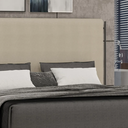 Ver imagem 2 de Cabeceira Linear Casal 1,40 Estofada Linho Bege - Larbelle