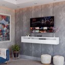 Ver imagem 2 de Rack Suspenso Pequeno de Parede ou Painel para Sala de Tv ou Quarto Life 1.12 - Branco - Moveisaqui