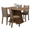 Ver imagem 2 de Conjunto Sala de Jantar Mesa Tampo de Madeira 4 Cadeiras Rustic/bege Marrom Sophie Madesa