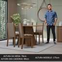 Ver imagem 5 de Conjunto Sala de Jantar Mesa Tampo de Madeira 4 Cadeiras Rustic/bege Marrom Sophie Madesa