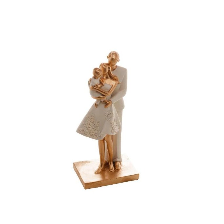 Figura Decorativa Royal Resina Família Branco 9x20cm