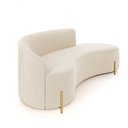 Ver imagem 5 de Sofá 4 Lugares Orgânico 220cm Pé Dourado Morgan Veludo/cotelê Bege D03 - D’Rossi