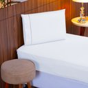 Ver imagem 2 de Conjunto de Cama Solteiro 400 Fios 2 Peças Ponto Palito Cor:branco
