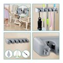 Ver imagem 4 de Suporte Multiuso Porta Vassoura Lavanderia Funcional Cabos